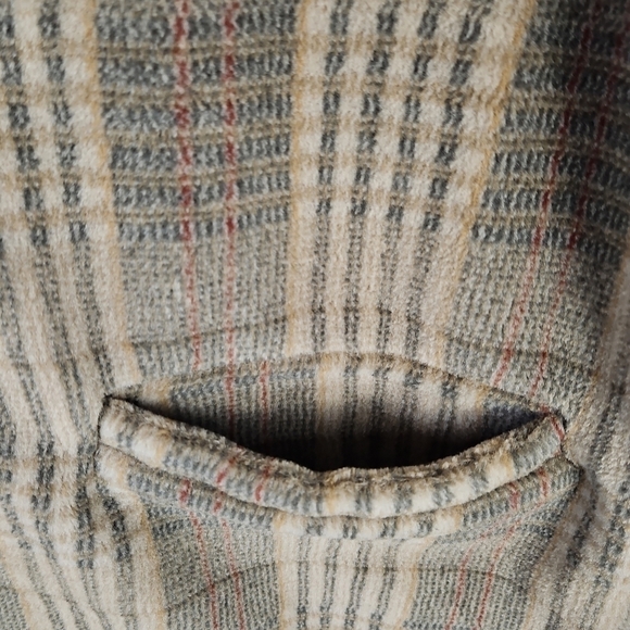 Woolrich L Sherpa Jacket Shaket Brown Blue Plaid Full Zip Front - Picture 5 of 13